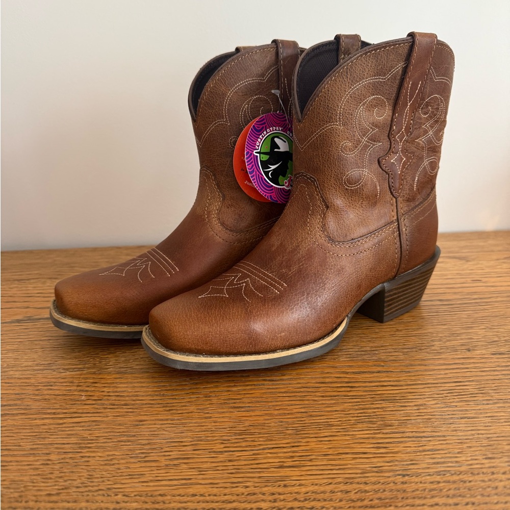 Justin Brown Western Ankle Boots